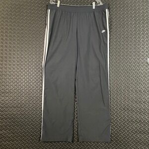 Vintage Nike Men XL Dark Gray Track Pants Athletic Training Warm Up Side Stripe